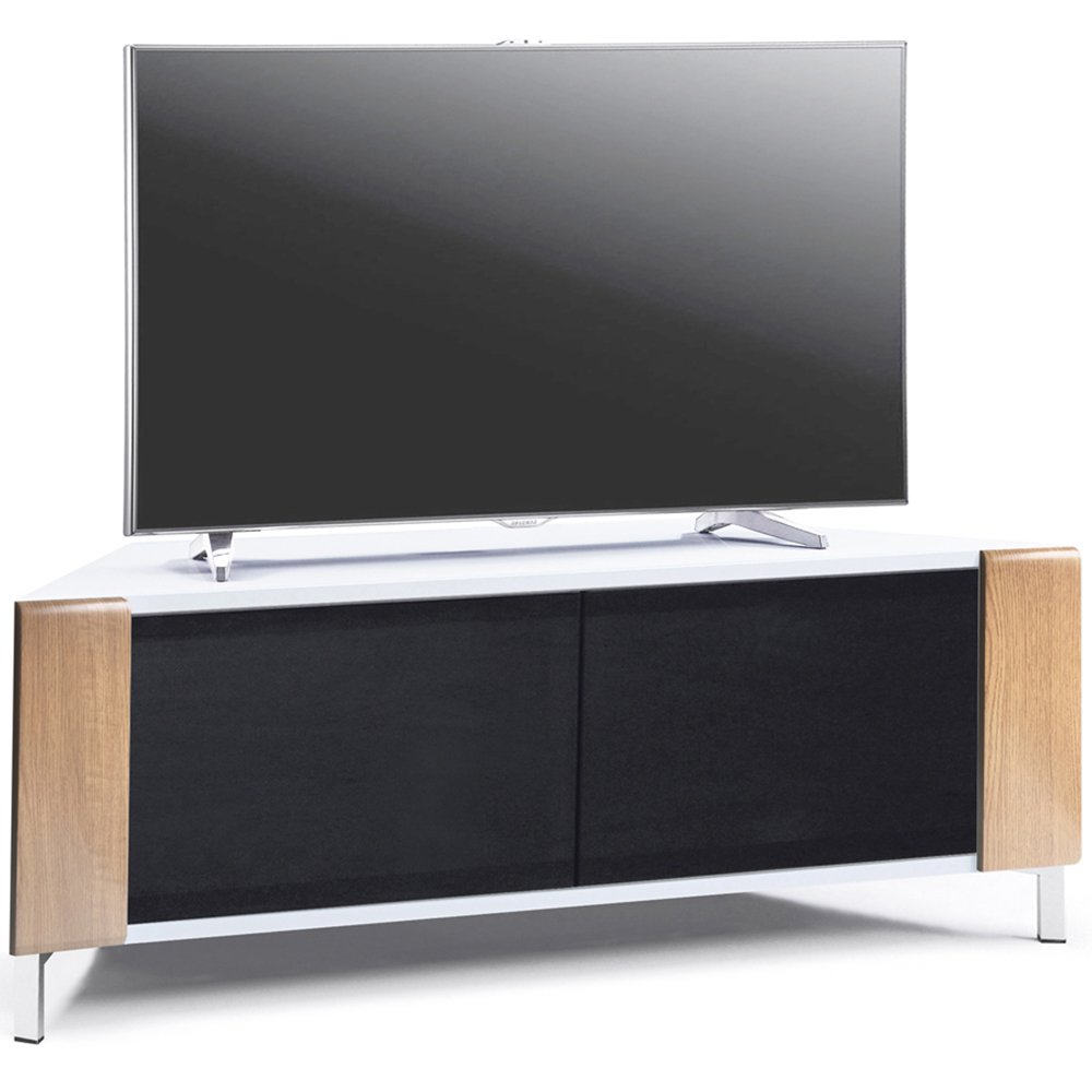 MDA Designs Corvus 2 Door White Oak and Black TV Cabinet Image 4