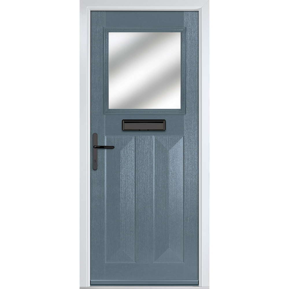 Crystal-Direct Eaton Slate Grey GRP Clear Glass Right Hand Open Front Door 2090 x 920mm Image 1