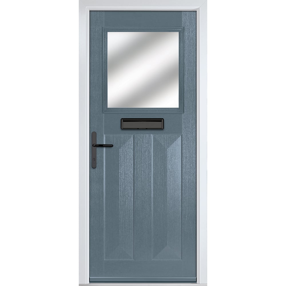 Crystal-Direct Eaton Slate Grey GRP Stipolytte Glass Right Hand Open Front Door 2090 x 920mm Image 1