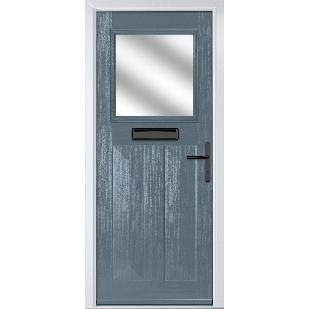 Crystal-Direct Eaton Slate Grey GRP Clear Glass Left Hand Open Front Door 890 x 2090mm Image 1