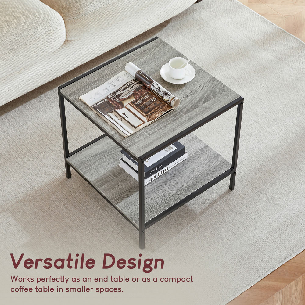 VIDA DESIGNS Brooklyn Grey Metal Frame End Table Image 6