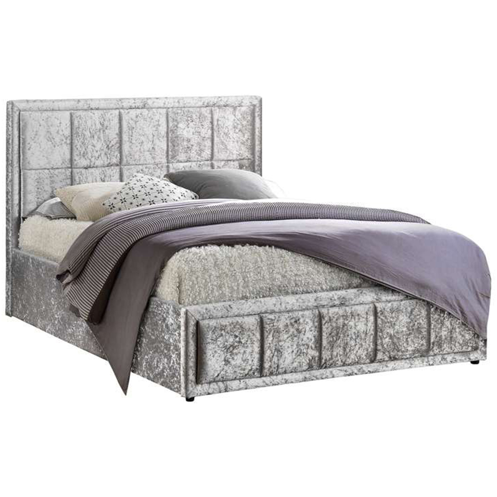 Hannover Double Grey Ottoman Bed Frame Image 2