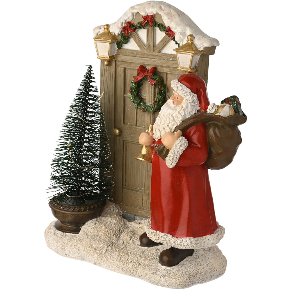 The Seasonal Gift Co Regal Tidings LED Santa At The Door Christmas Scene Decoration 22cm Image 4