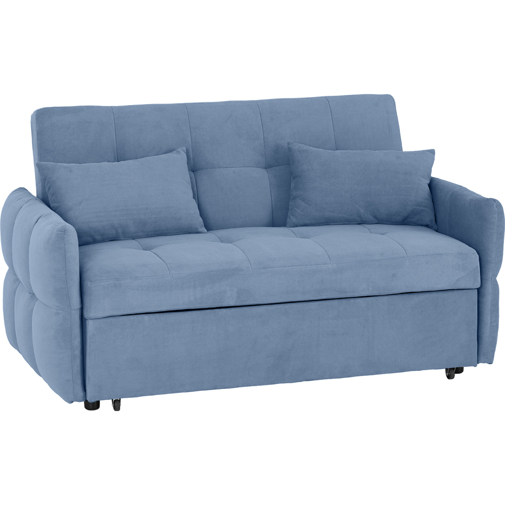 Seconique Chelsea Double Sleeper Blue Fabric Sofa Bed Image 2