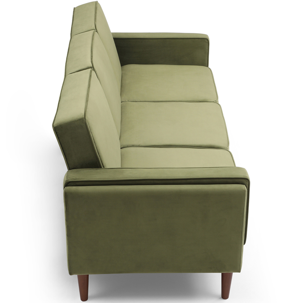 Asher 3 Seater Olive Velvet Sofa Bed Image 9