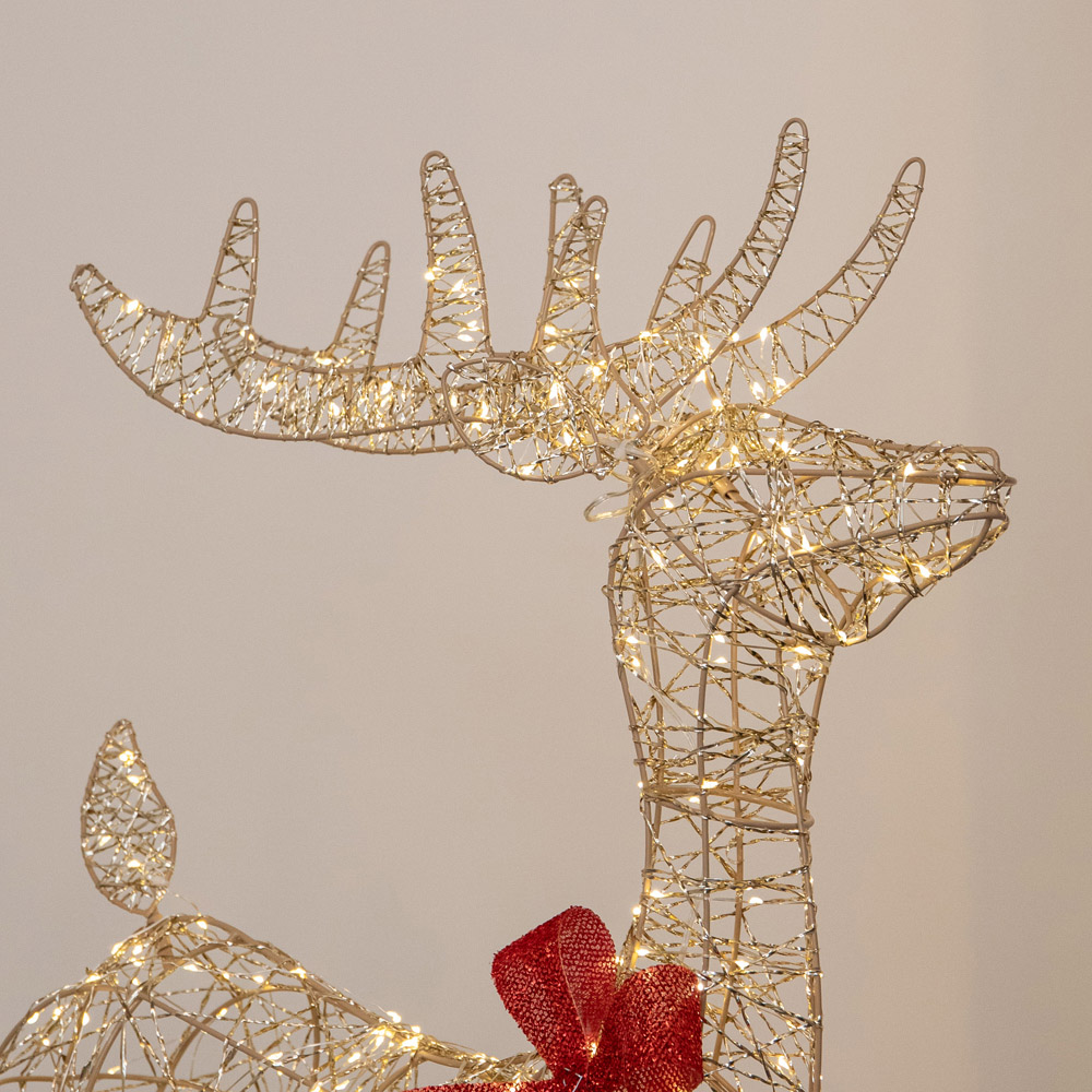 Samuel Alexander 300 Warm White LED Gold Twist Standing Reindeer Christmas Decoration 3ft Image 4
