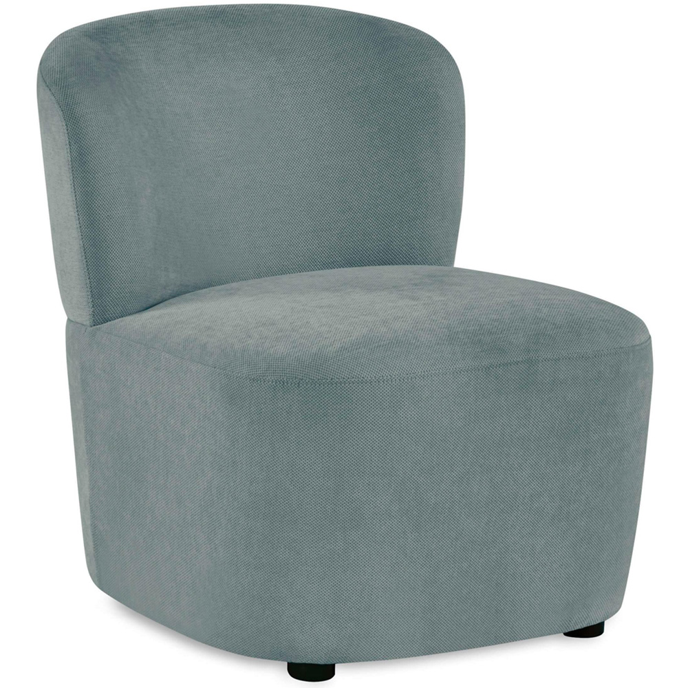 Julian Bowen Lunetta Blue Chenille Armless Accent Chair Image 2