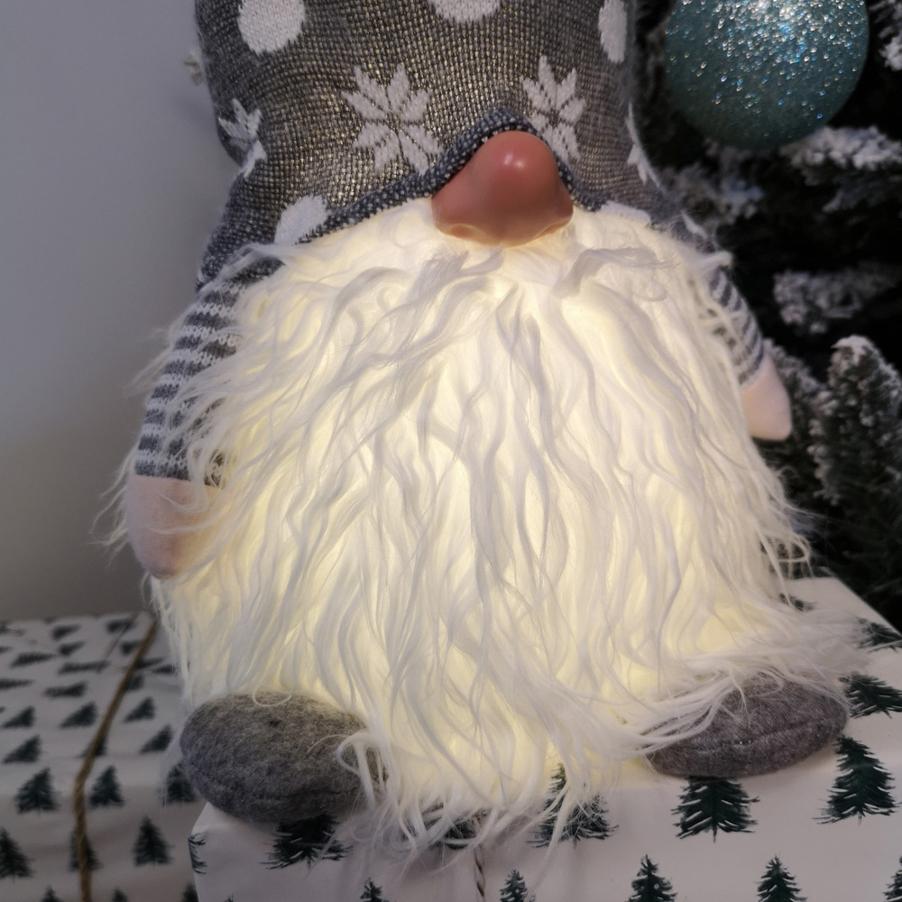 Samuel Alexander Light Up Grey Christmas Standing Gonk Decoration Image 6