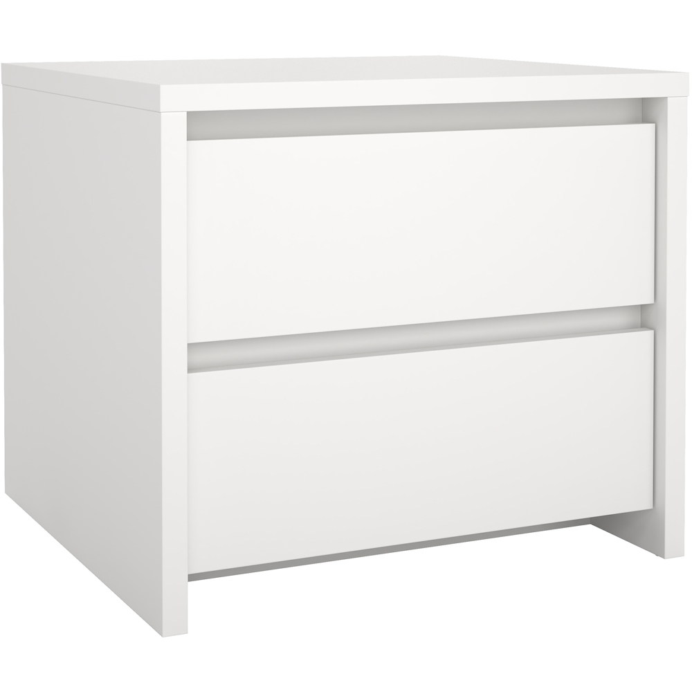 Florence Next 2 Drawer White Nightstand Image 4