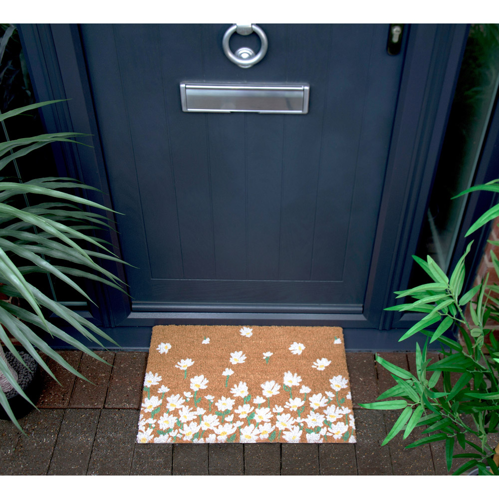 Eselle Astley Daisy Printed Neutral Coir Door Mat 40 x 60cm Image 2