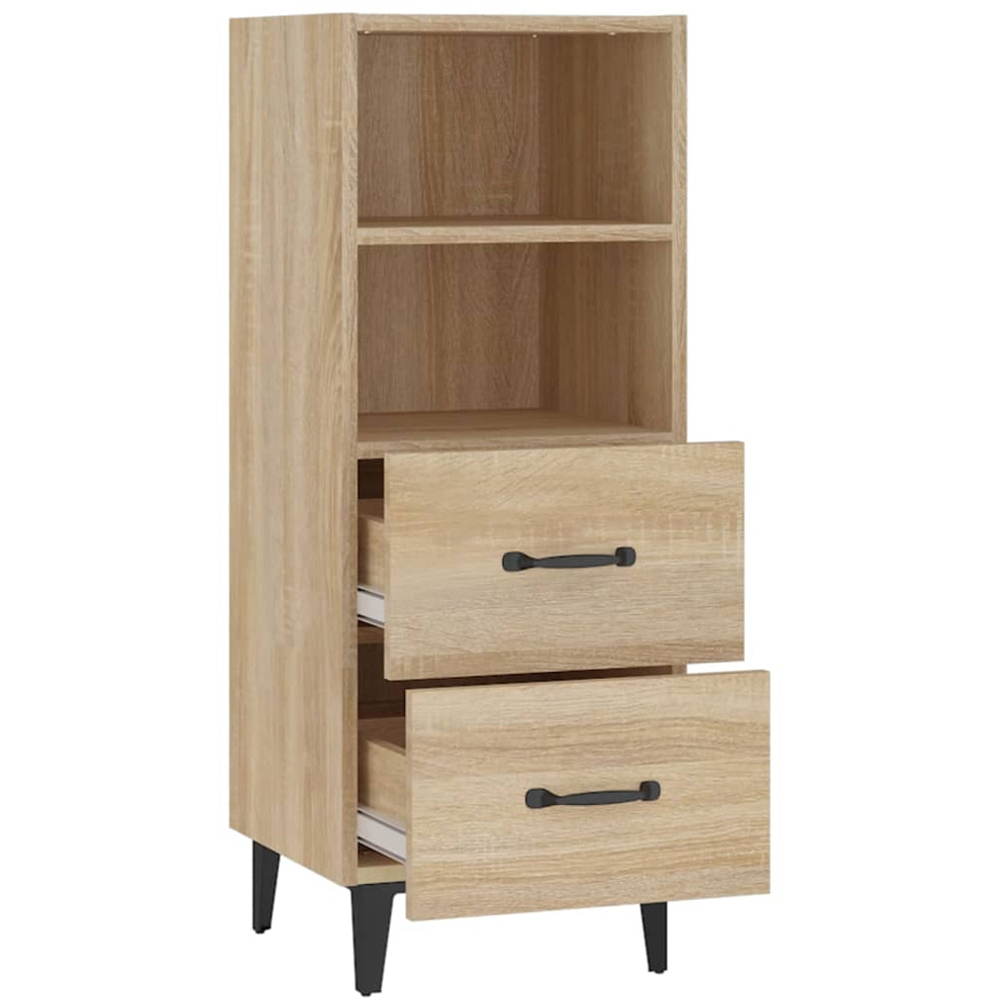vidaXL 2 Drawer 2 Shelf Sonoma Oak Narrow Sideboard Image 7
