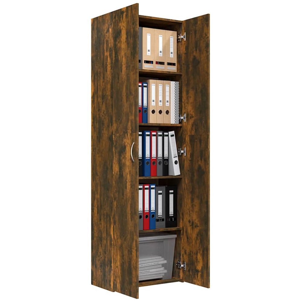 vidaXL 2 Door Smoked Oak Office Cabinet Image 4