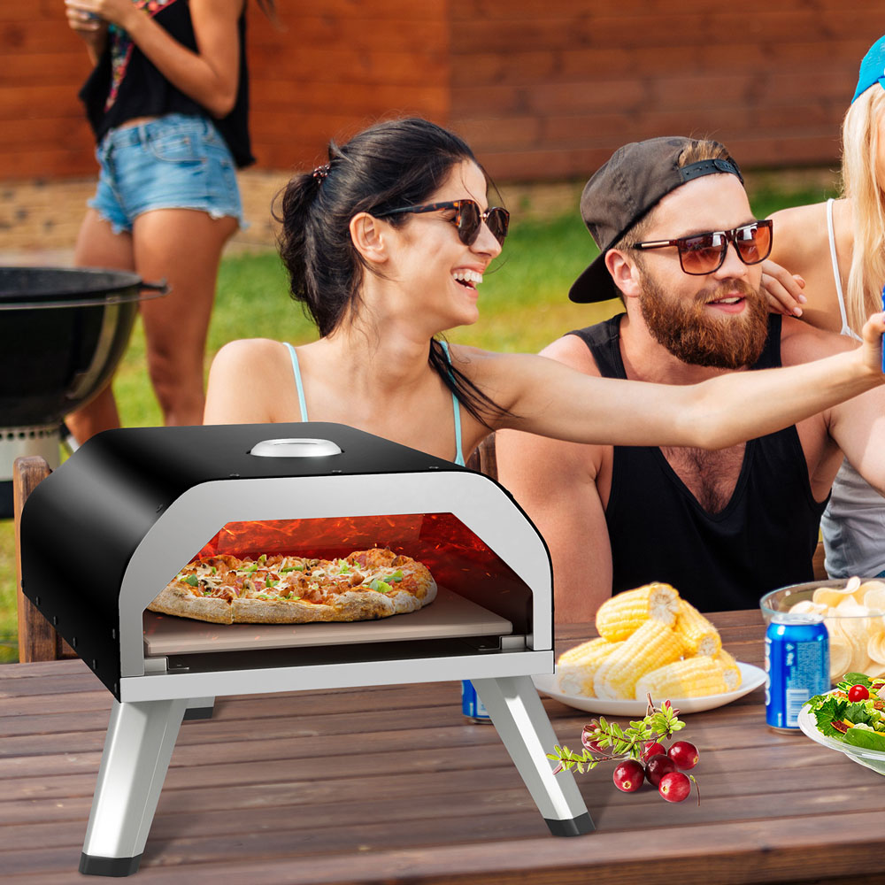 Costway Black Stainless Steel Pizza Maker Image 3