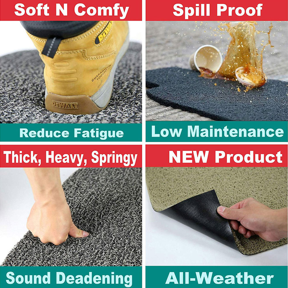 Oseasons Black Plain Doormat 90 x 60cm Image 4