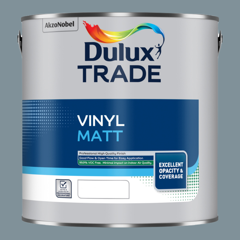 Dulux Trade Denim Drift Walls and Ceilings Vinyl Matt Paint 2.5L Image 2