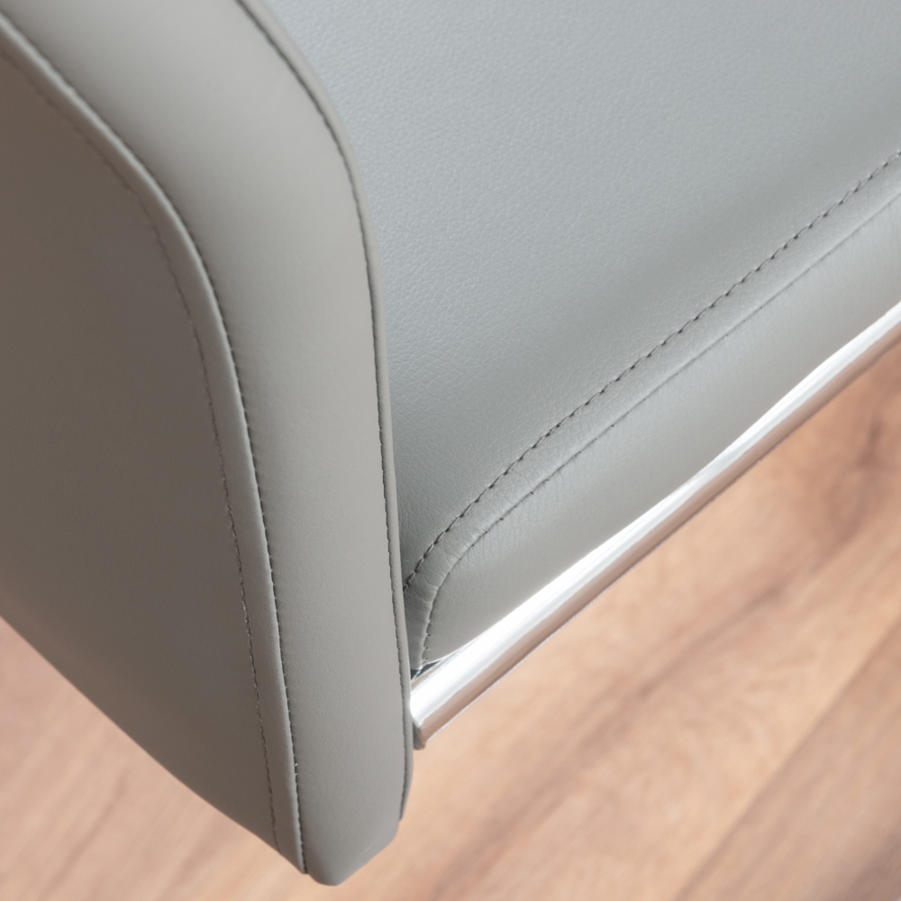 Furniturebox Copeland Fontana Marble Effect 6 Seater Dining Set White Grey and Chrome Image 7