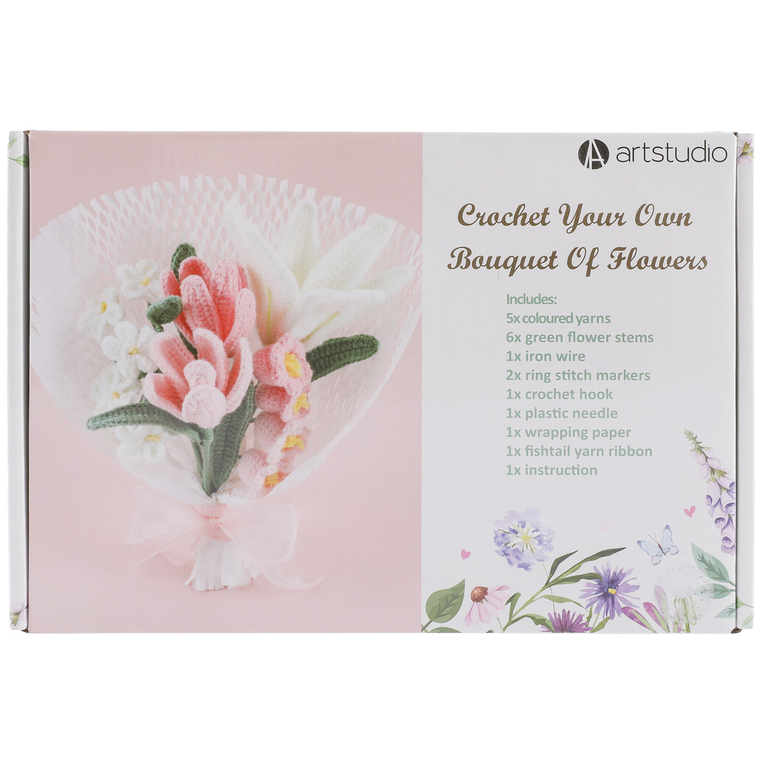 Crochet Your Own Bouquet Of Flowers Kit - Multicolour Image 1