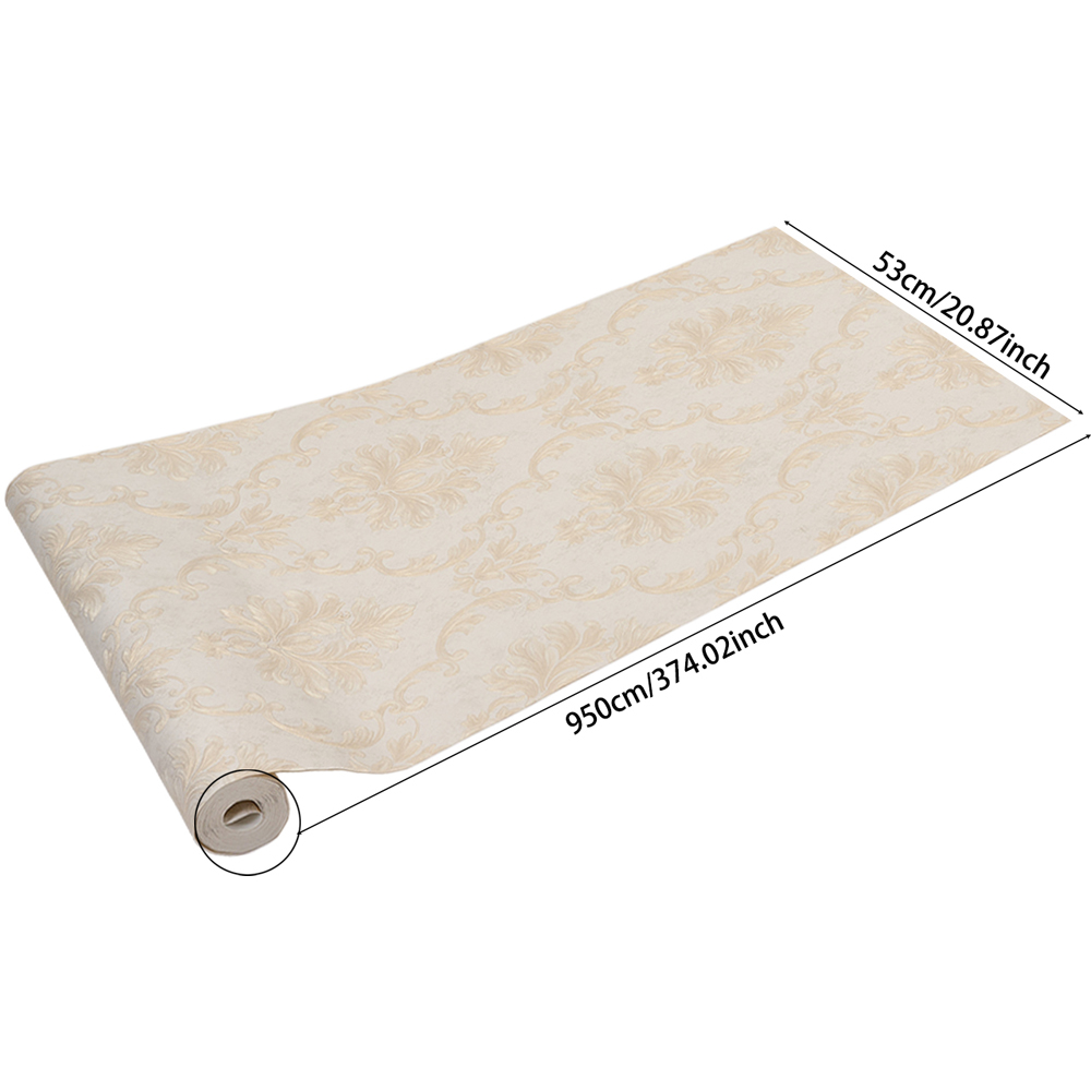 Living and Home Textured Rectangle 3D Embossed Beige Non-Pasted Wallpaper Image 8