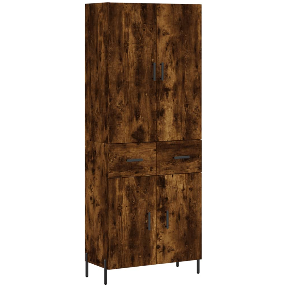 vidaXL 4 Door 2 Drawer Smoked Oak Highboard Image 2
