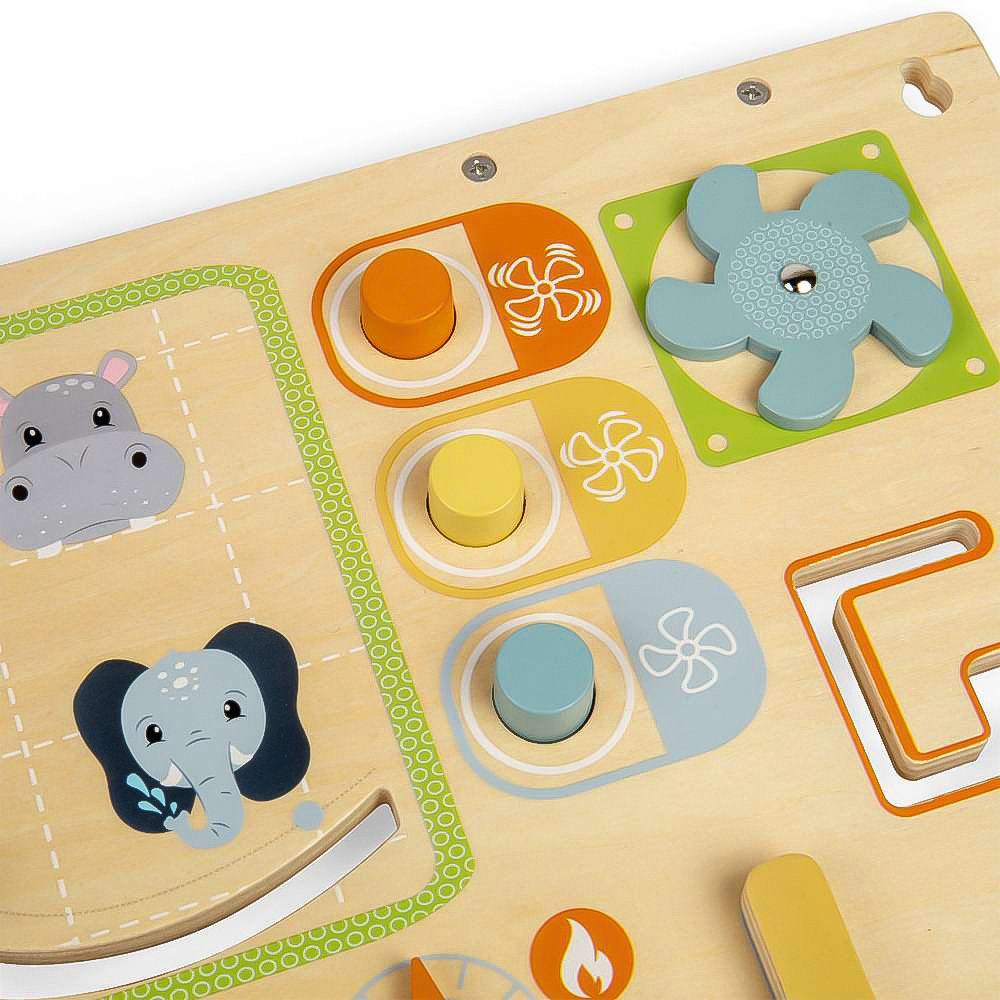 Bigjigs Toys Kids Wooden Jungle Busy Board Montessori Toy Image 8
