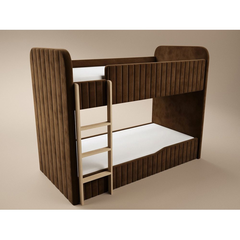 Flair Venna Brown Velvet Upholstered Bunk Bed Image 2