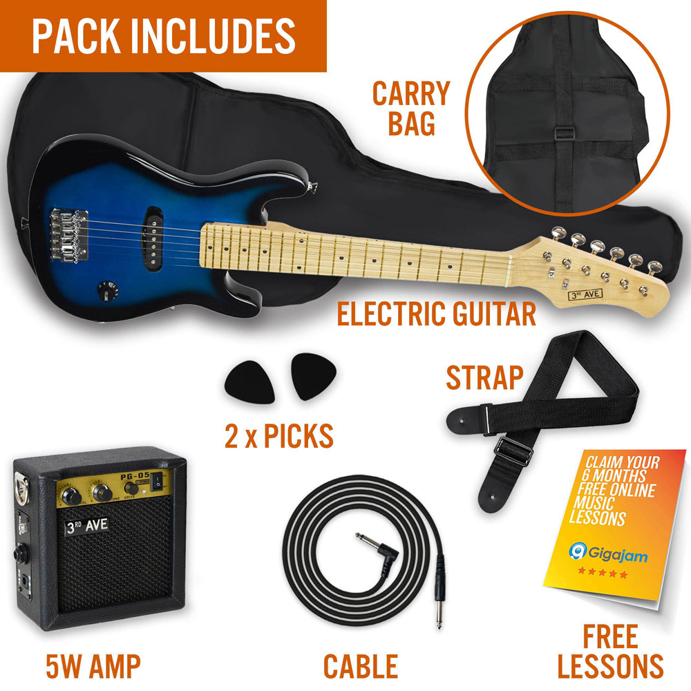 3rd Avenue Blueburst Junior Electric Guitar Set Image 5