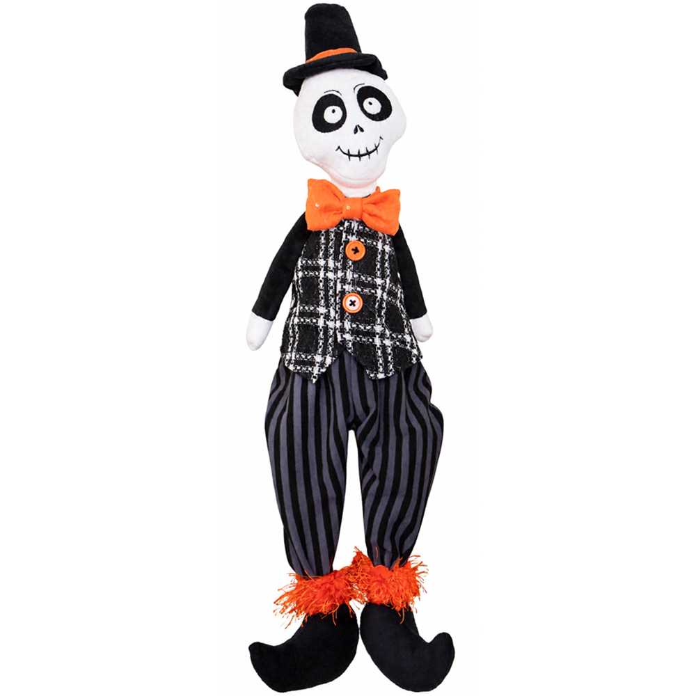 Samuel Alexander Mr Bones Seated Halloween Decoration with Dangly Legs 60cm Image 1