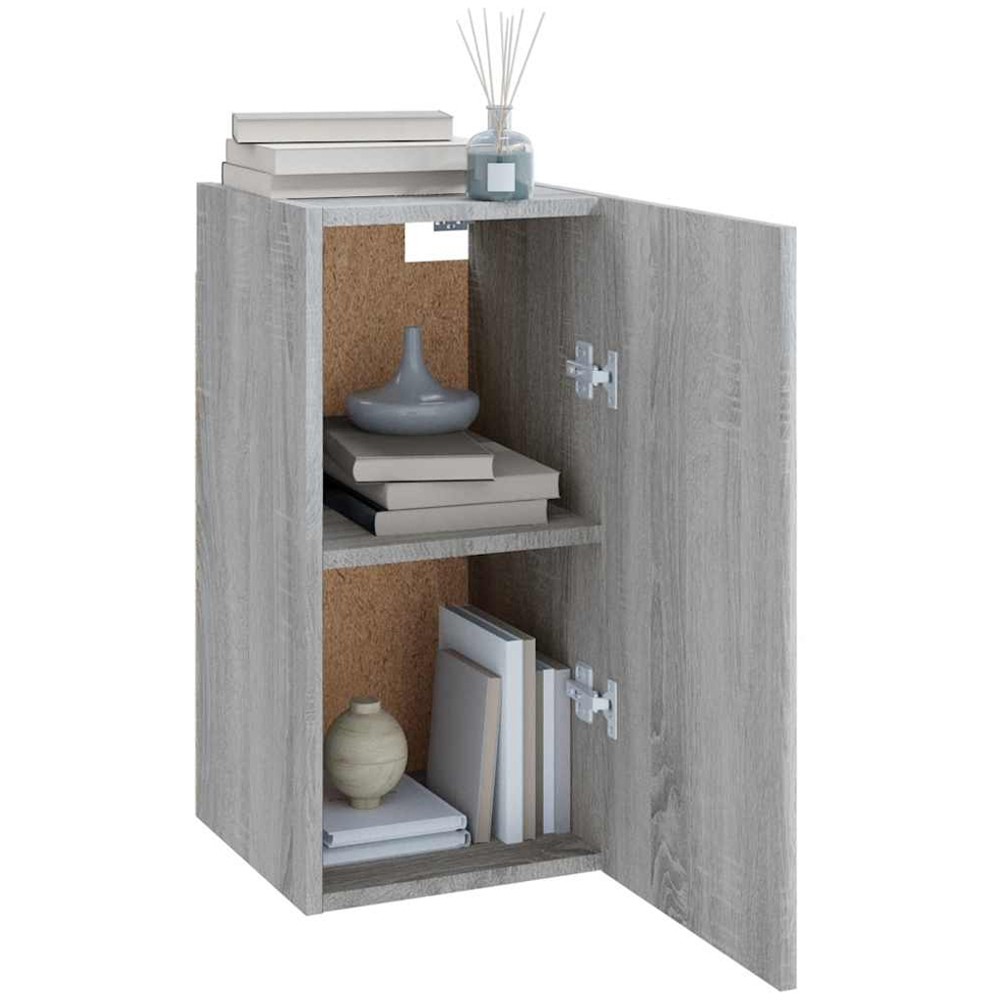vidaXL Single Door Grey Sonoma Wall Mounted TV Cabinet Image 5