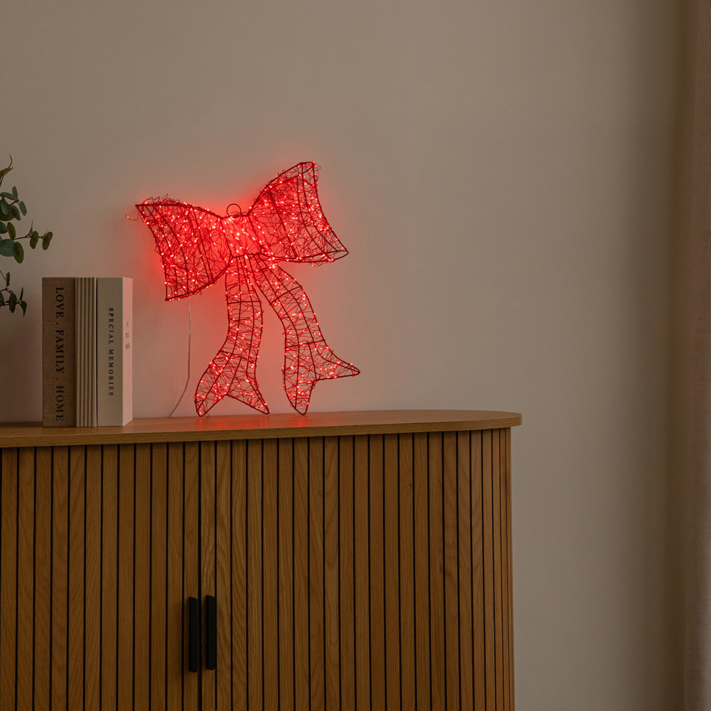 Samuel Alexander 650 Red LED Light-Up Red Christmas Bow 43cm Image 8