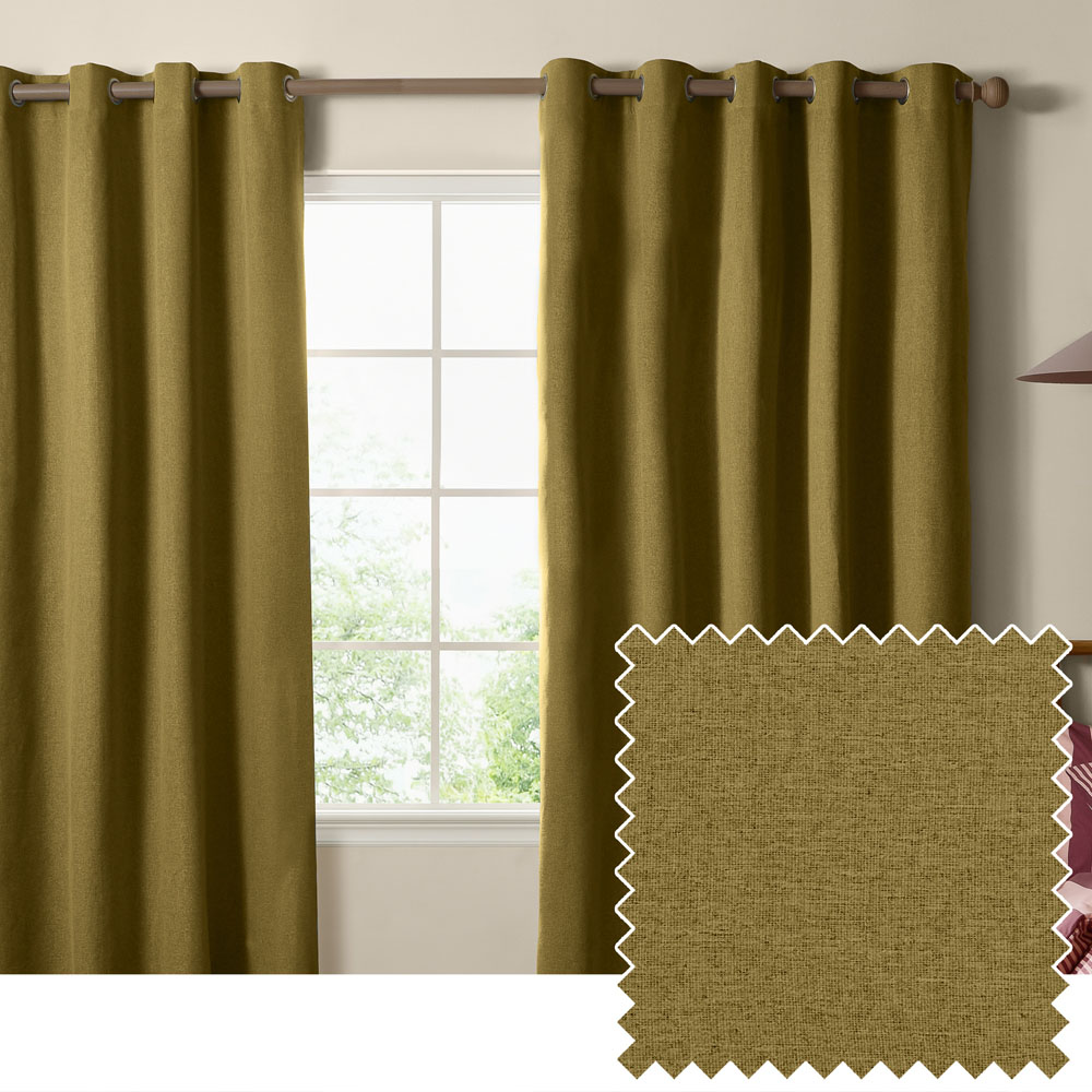 Furn The Ultimate Forest Textured Woven Blackout Eyelet Curtains 168 x 183cm Image 2