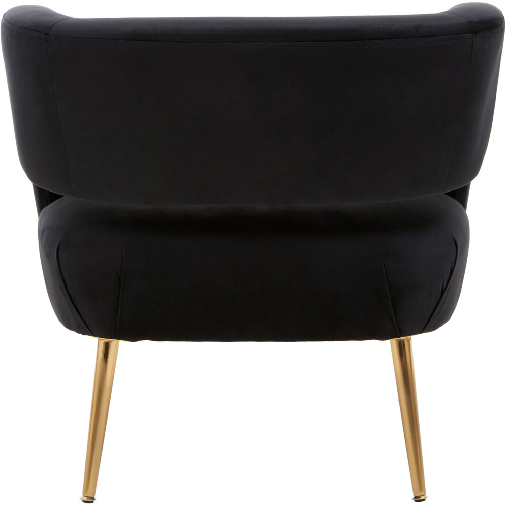 Premier Housewares Larissa Black Velvet Curved Accent Chair Image 4