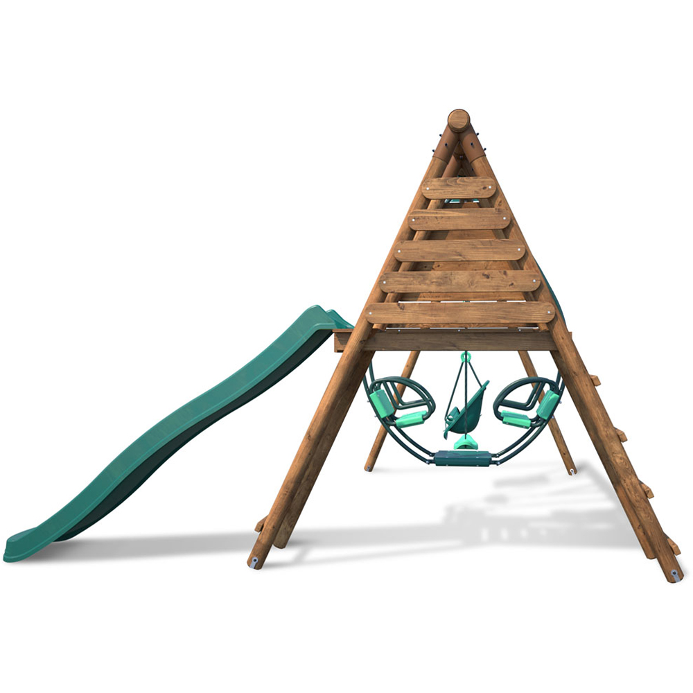 Soulet Colza Kids Wooden Triple Swing Set with Slide Image 6
