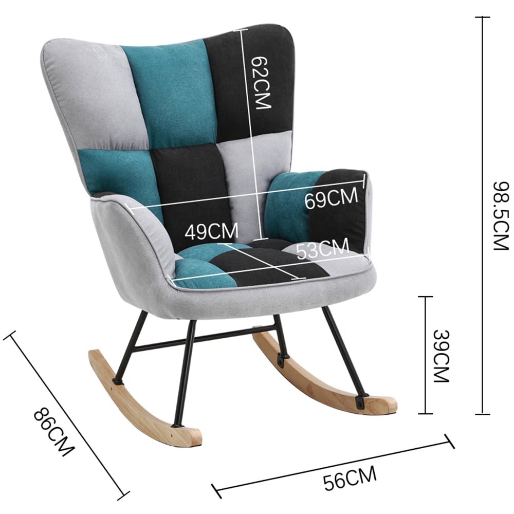 Living and Home Tufted Upholstered Rocking Chair Image 9