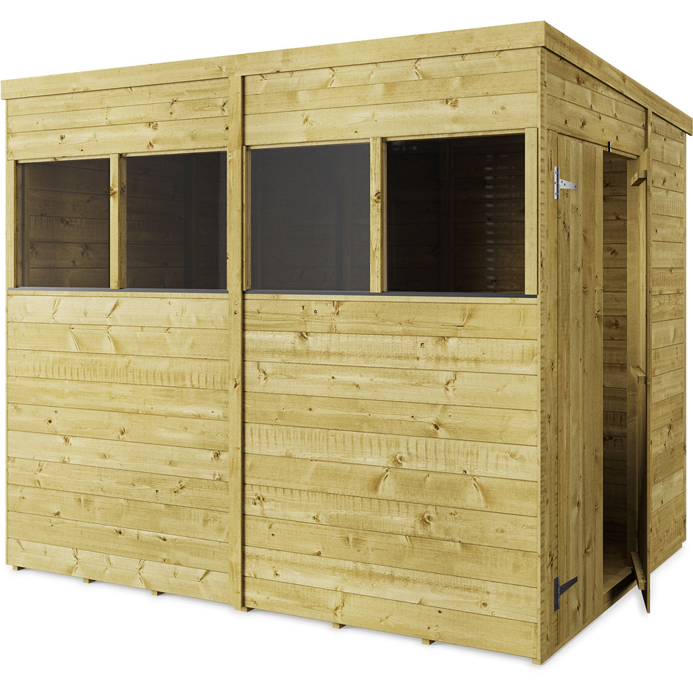 StoreMore 8 x 6ft Double Door Tongue and Groove Pent Shed with Window Image 2