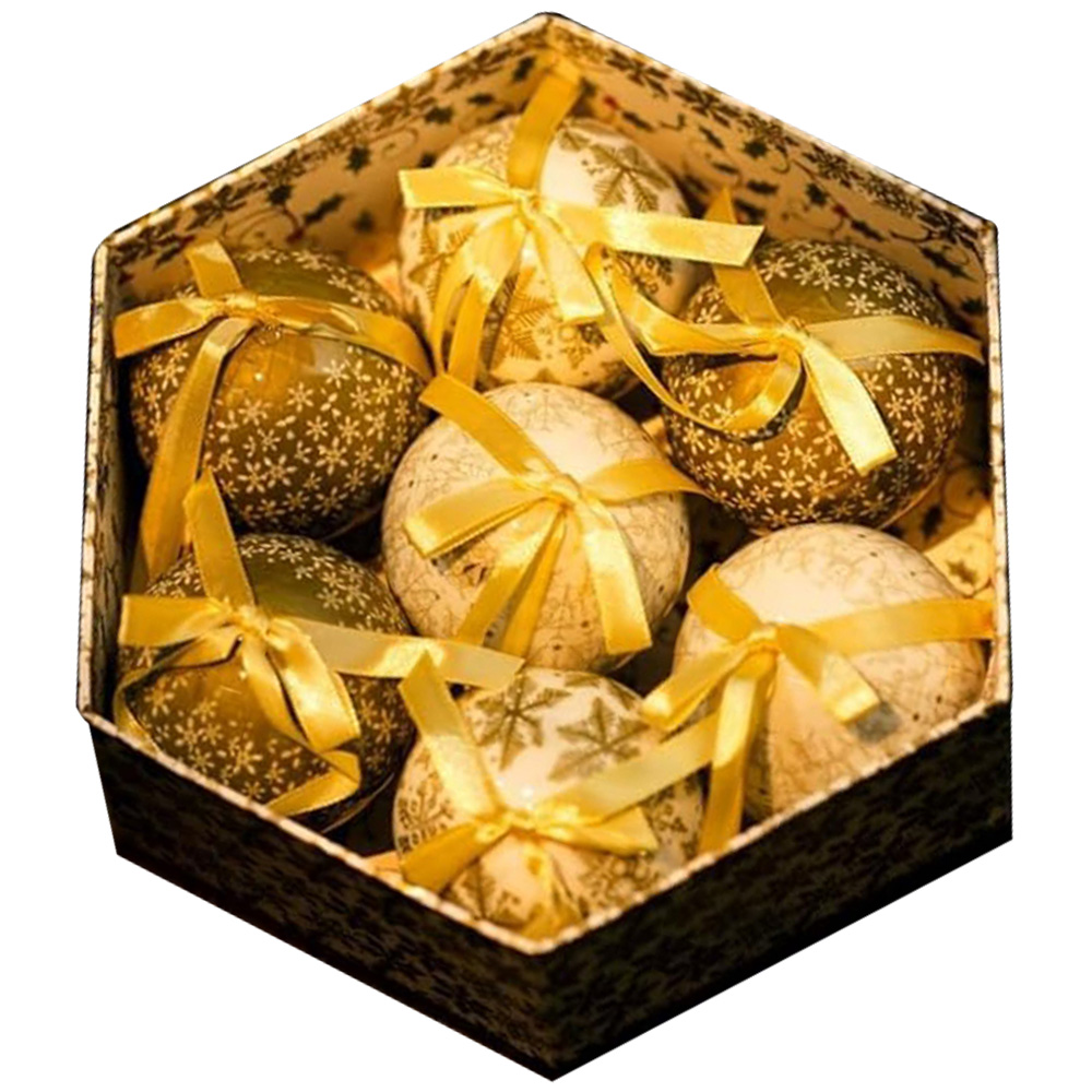 Marco Paul Snowflakes Vintage Bauble 7 Pack Image 1