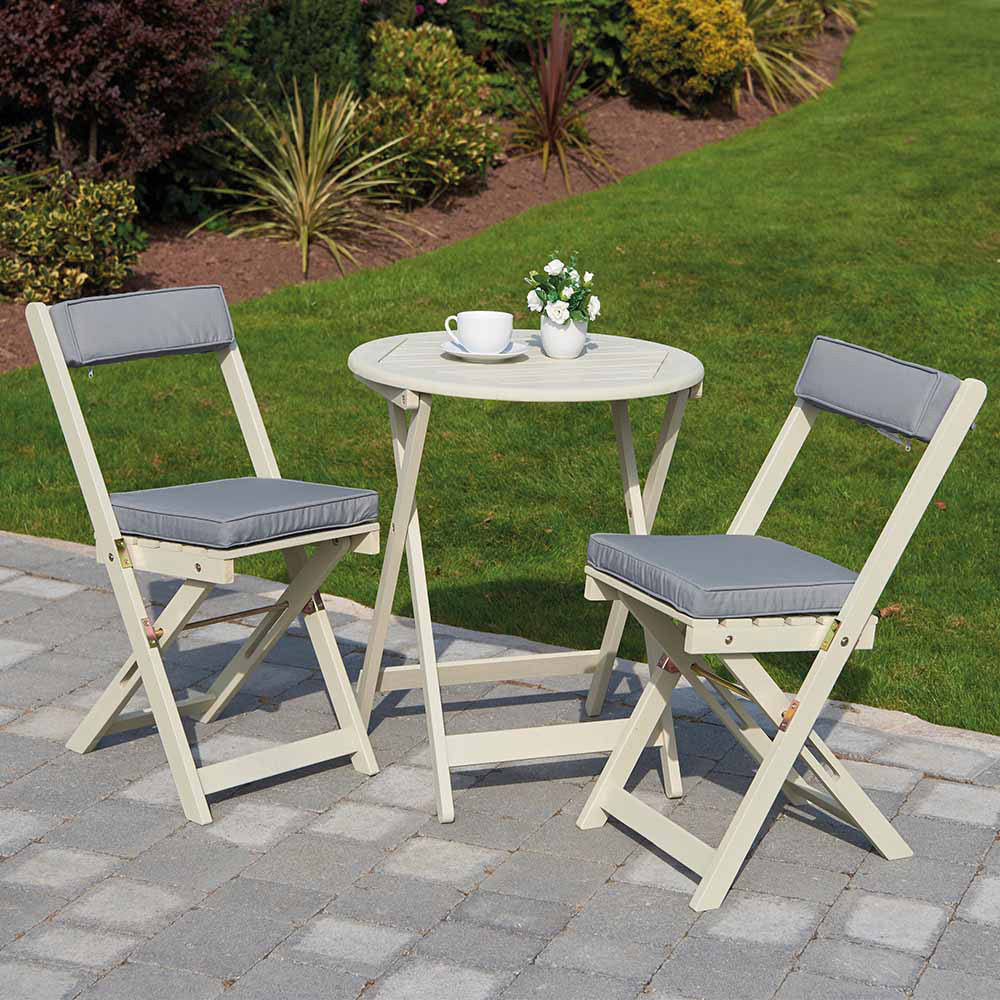 Greenhurst Raffles 2 Seater Bistro Set Forest White Image 1