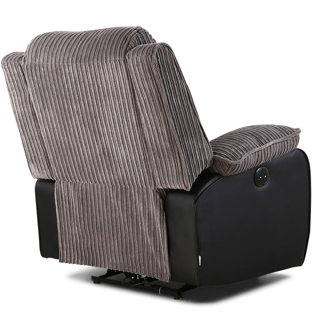 Furniture Online Postana Grey Jumbo Cord Manual Recliner Chair Image 6
