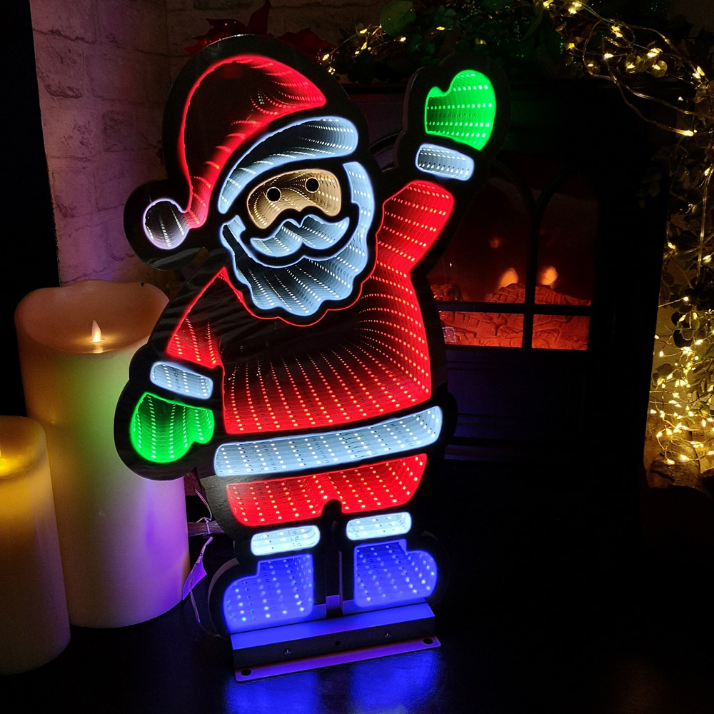 Samuel Alexander Multi Coloured LED Infinity Standing Santa Christmas Decoration 56cm Image 3