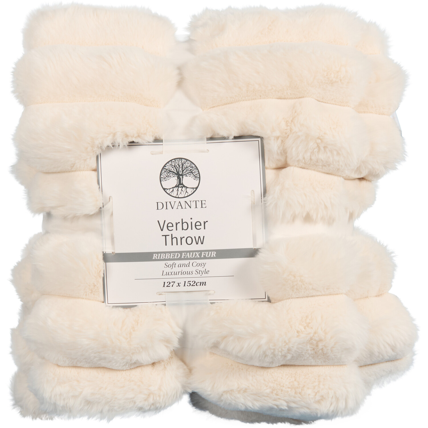 Divante Verbier Faux Fur Throw - Ivory Image 1