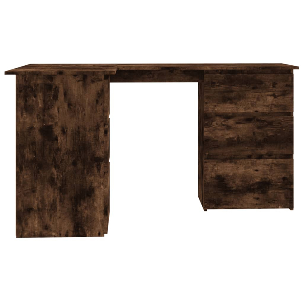 vidaXL 2 Door 4 Drawer 2 Shelf Corner Computer Desk Smoked Oak Image 5
