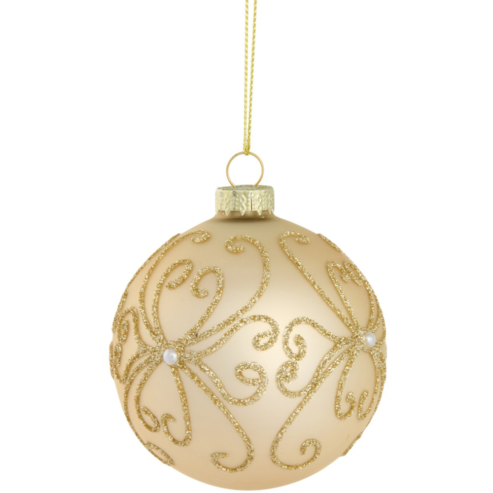 Champagne Swirl Glitter Bauble Image 3