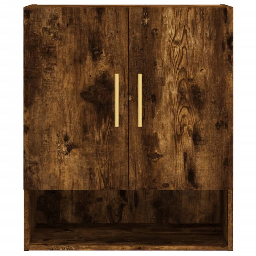vidaXL 2 Door Single Shelf Smoked Oak Wall Cabinet Image 5