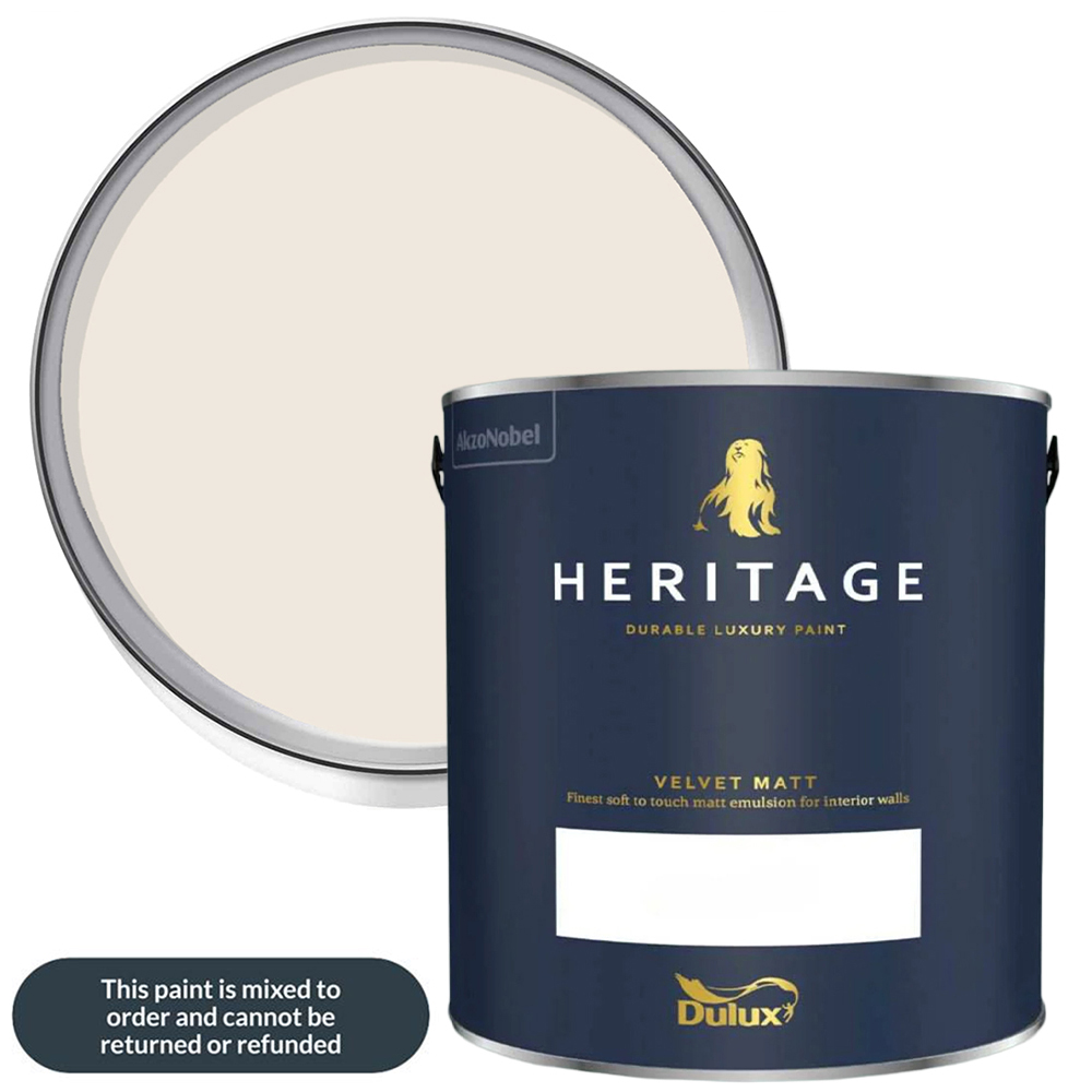 Dulux Heritage Walls and Ceilings Grecian White Velvet Matt Emulsion Paint 1L Image 1