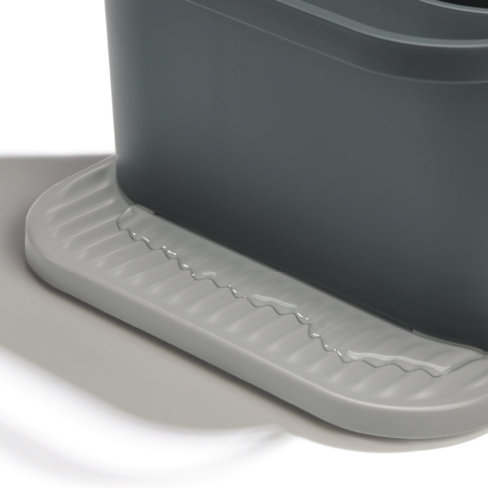 ReBorn Dark Grey Compact Plastic Sink Tidy with Drainage Tray Image 4