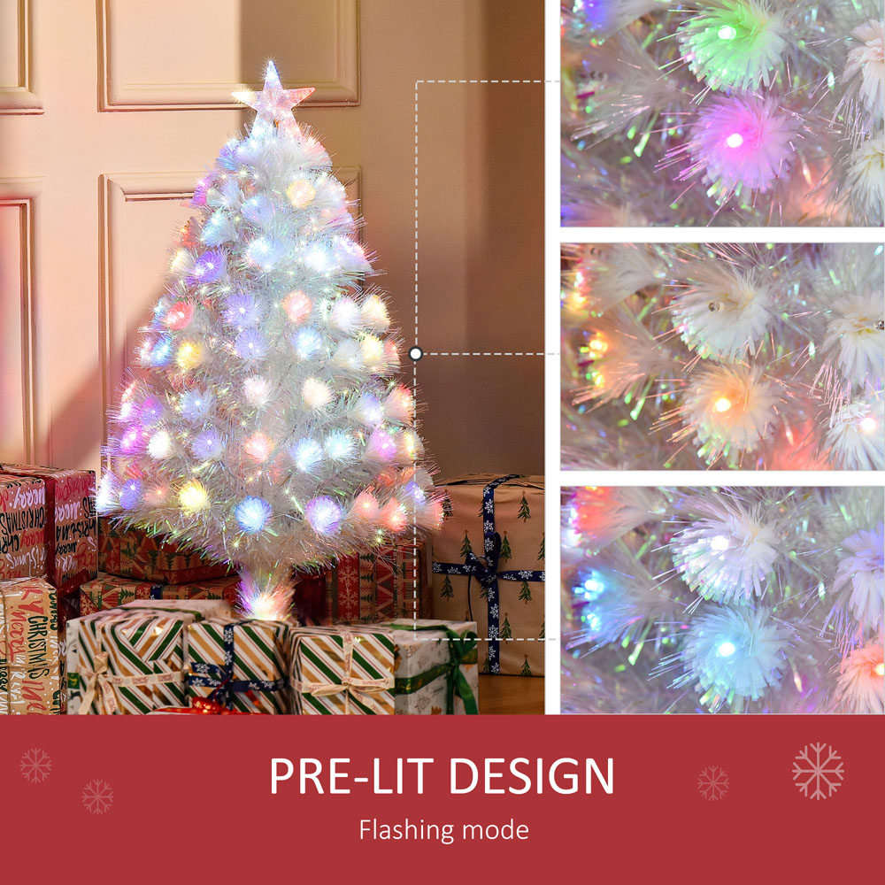 Everglow Fiber Optic LED White Artificial Christmas Tree 3ft Image 5
