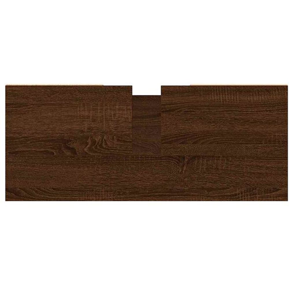 vidaXL Single Door 4 Shelf Brown Oak Freestanding Under Sink Bathroom Cabinet Image 5
