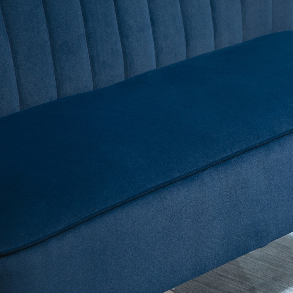 Portland 2 Seater Blue Velvet Sofa Image 4