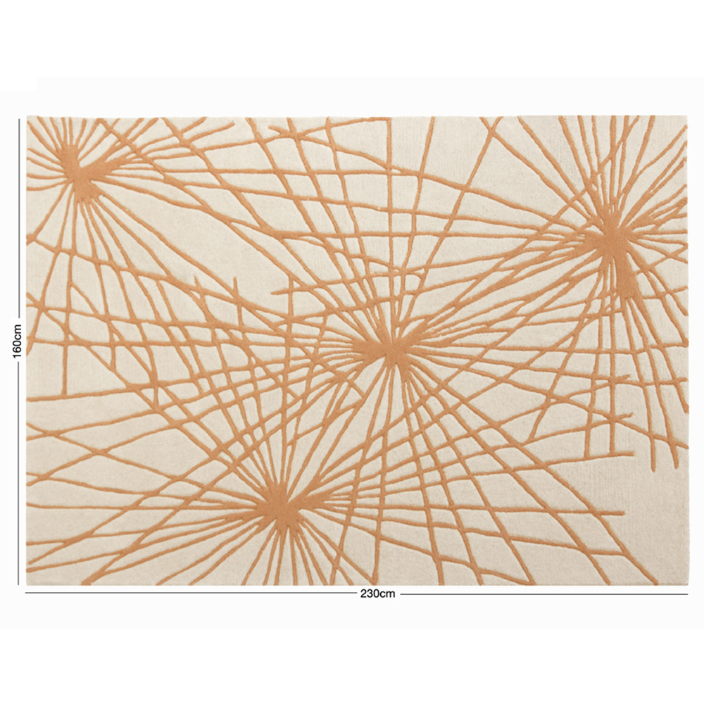 Esselle Home Aura Starburst Natural and Orange Rug 160 x 230cm Image 7