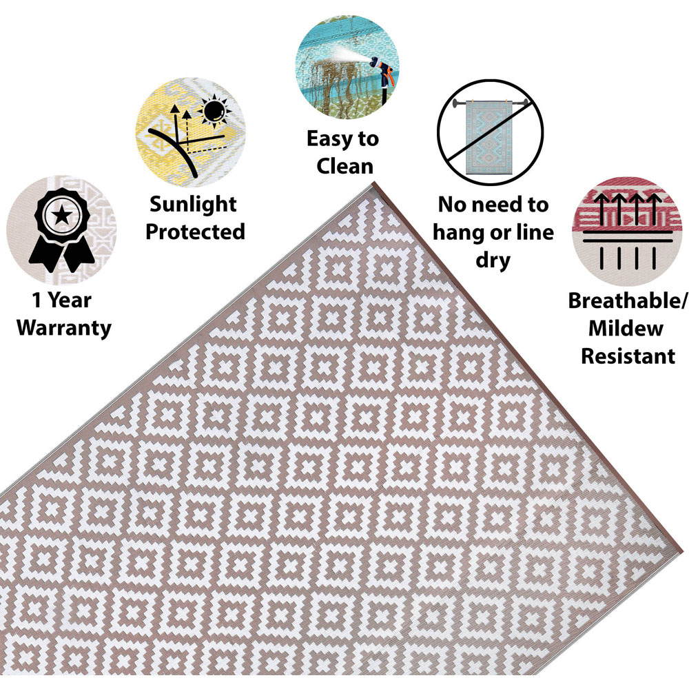 Green Decore Bliss Taupe and White Camping and Picnic Rug 270 x 360cm Image 5