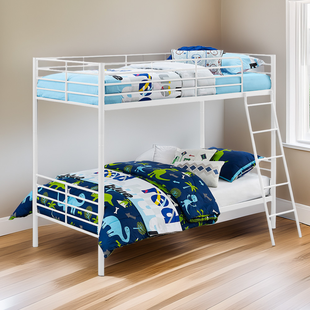 Dorel Single Over Single White Convertible Bunk Bed Image 1